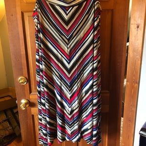 Lane Bryant 26/28 multicolor striped maxi skirt